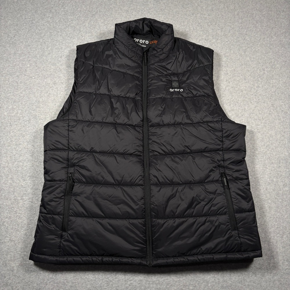 Ororo Heated Vest Mens 2XL Black Puffer Sleeveless Jacket Winter NO Battery